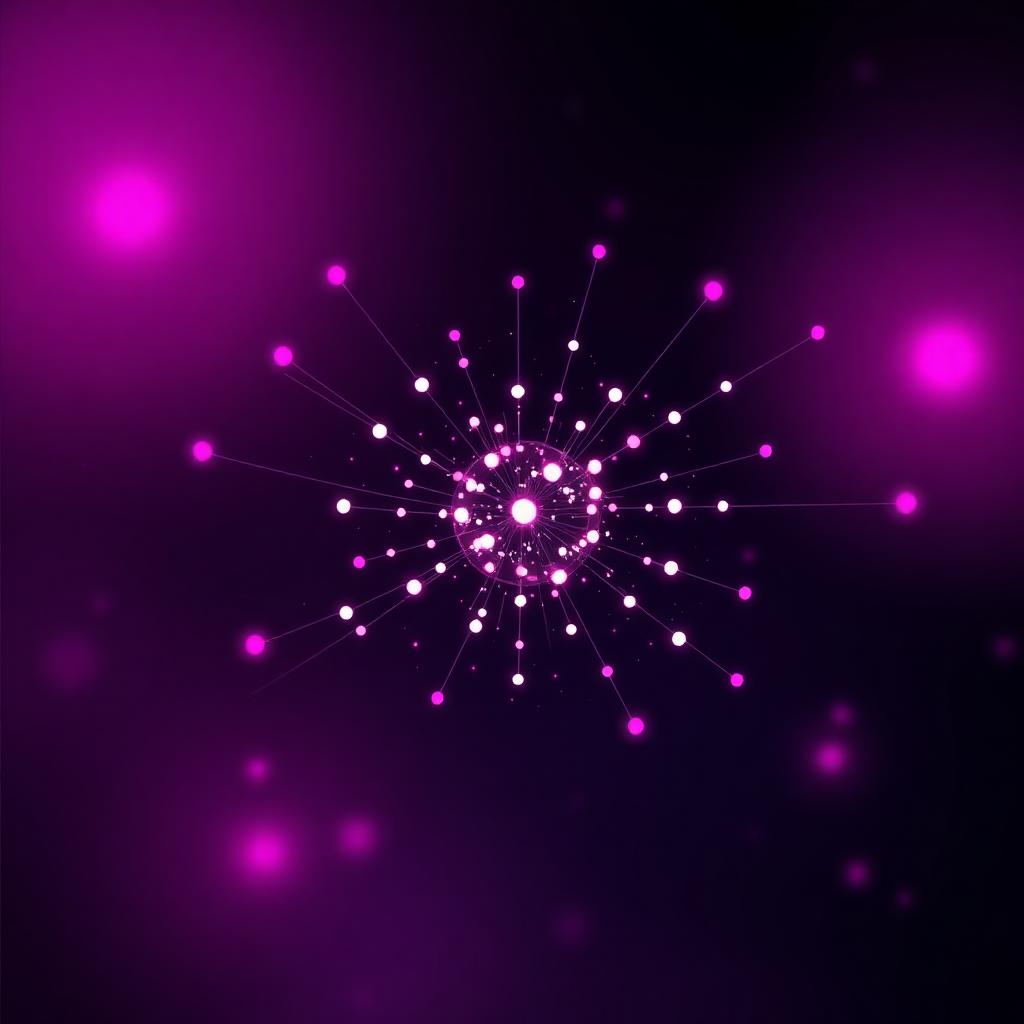 Abstract vector embedding space with clustered points and glowing connections